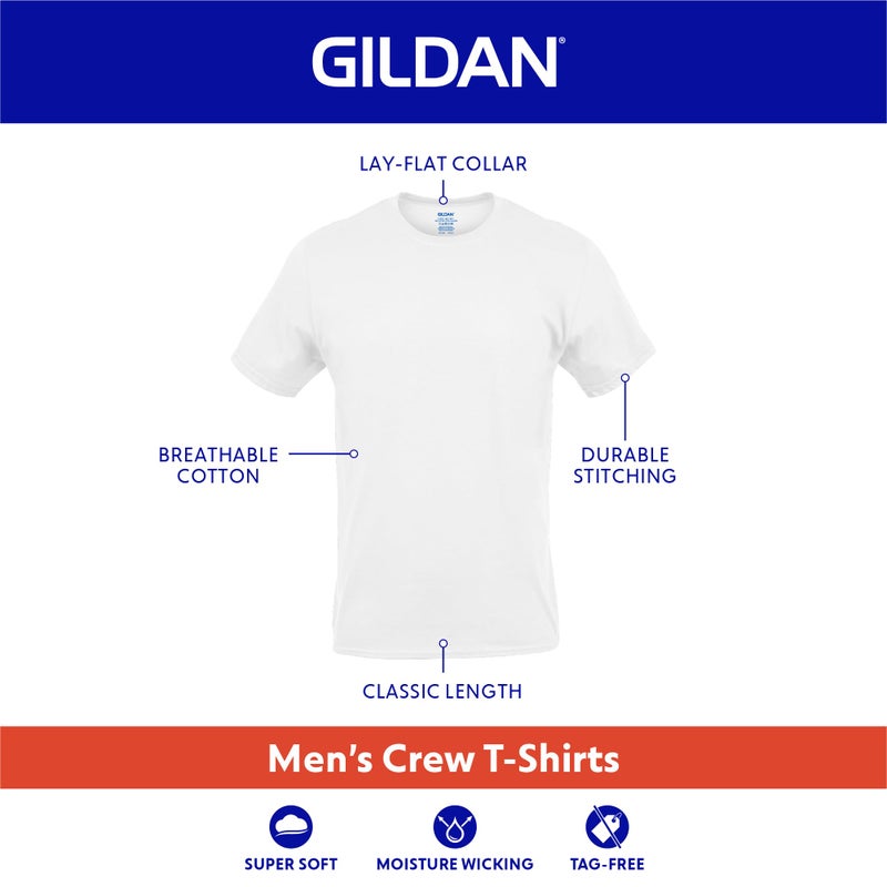 Gildan تي شيرتات جيلدان للرجال، متعددة العبوات، الطراز G1100، أبيض (12-عبوة)، كبير - Image 2